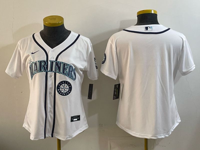 Women 2026 Seattle Mariners Blank White Game Nike MLB Jersey style 006